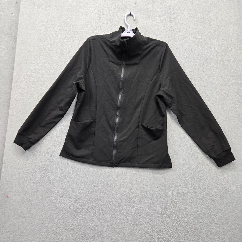 Mandala Women Jacket M Black Equa-Tek Activewear Zipper Stretch Pockets